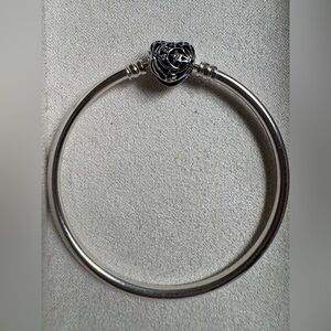 ✨ PANDORA Celestial Heart Clasp Bangle – Sterling Silver Bracelet